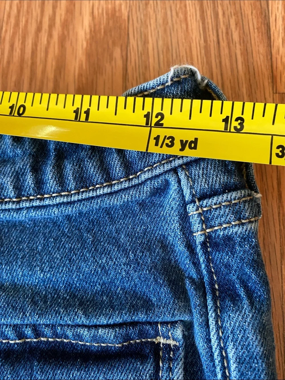 Girl’s Blue High Rise Flare Jeans with Front Flap Pockets by Old Navy-14 Denim